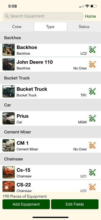 Equipment App View