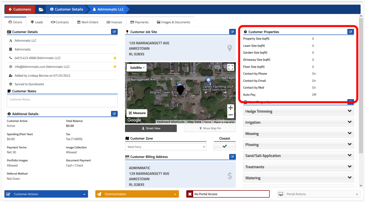 AdminMatic customer properties