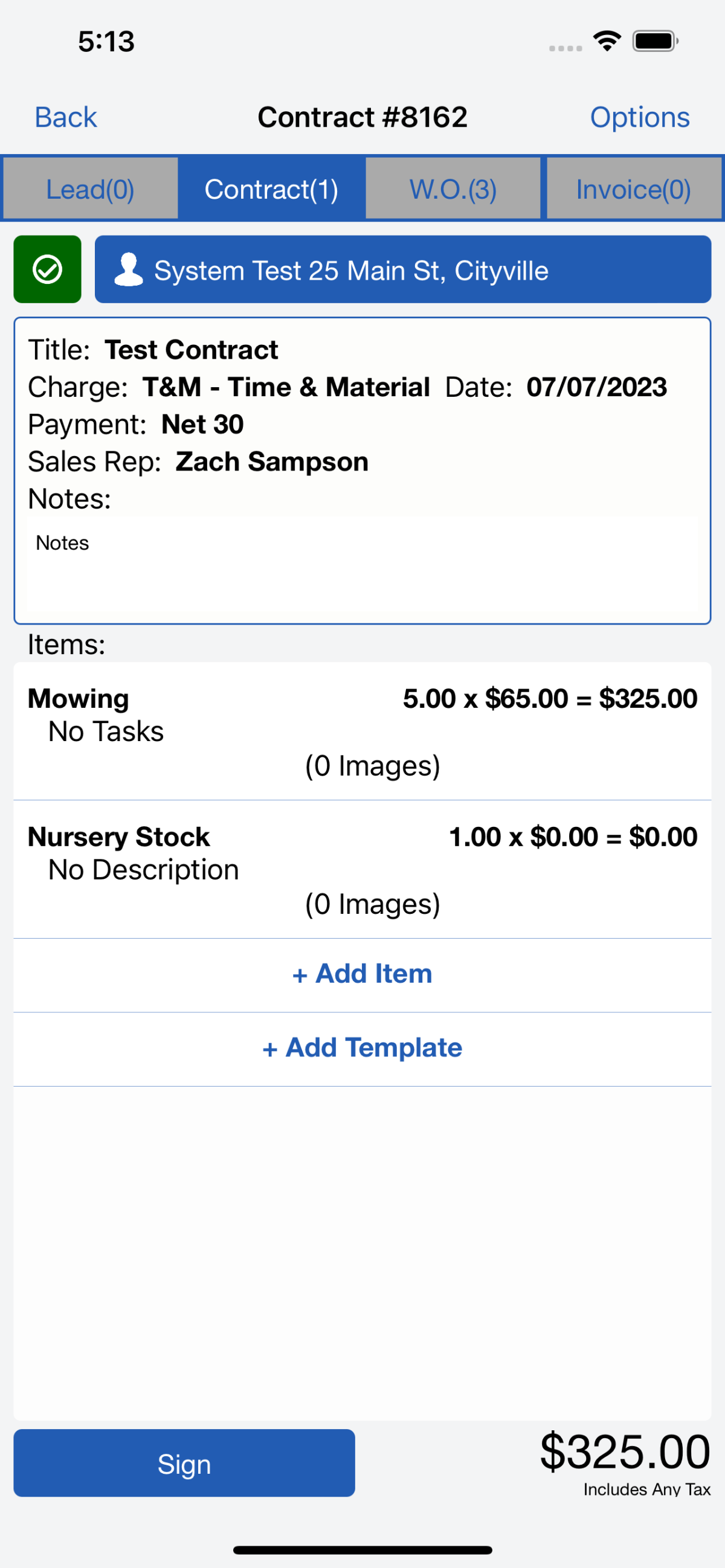 Adminmatic contract view