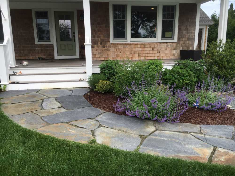 Atlantic installed this walkway and front porch gardens in Portsmouth RI.